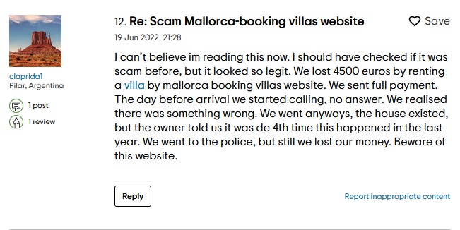 bookingmallorca-villas.com is a scam