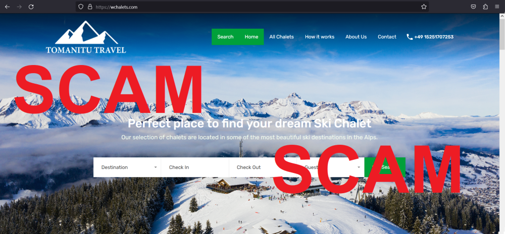 You are currently viewing Fraudulent website wchalets.com and wchalets.de SCAM SCAM