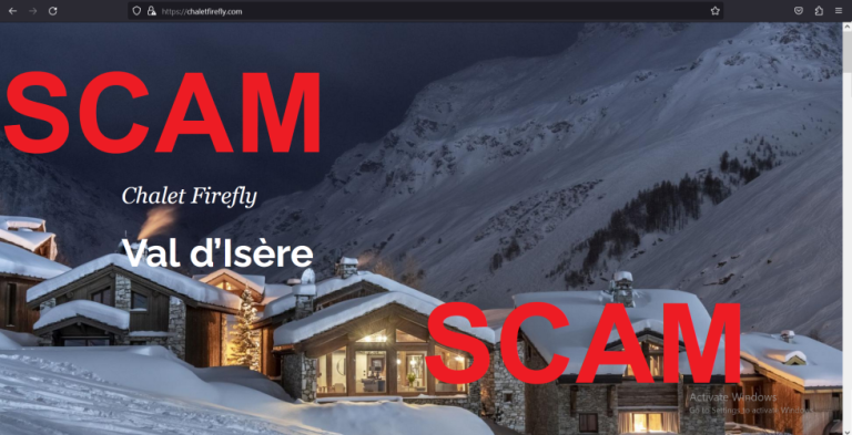 Read more about the article Fraudulent website: chaletfirefly.com SCAM SCAM SCAM