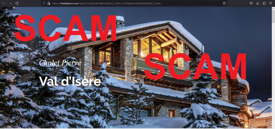 You are currently viewing Fraudulent website: chaletpierre.com SCAM SCAM SCAM