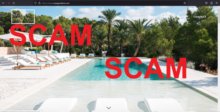 You are currently viewing Fraudulent website: casaaguaibiza.com SCAM SCAM SCAM
