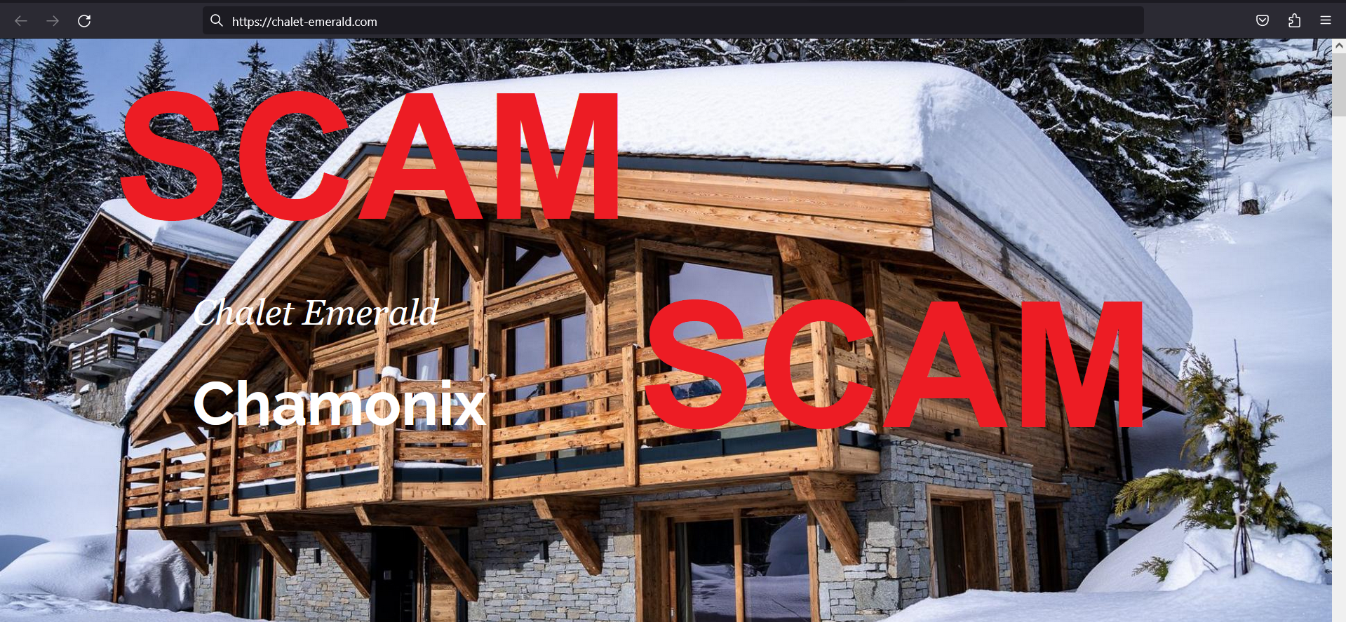 You are currently viewing Fraudulent website: chalet-emerald.com SCAM SCAM SCAM