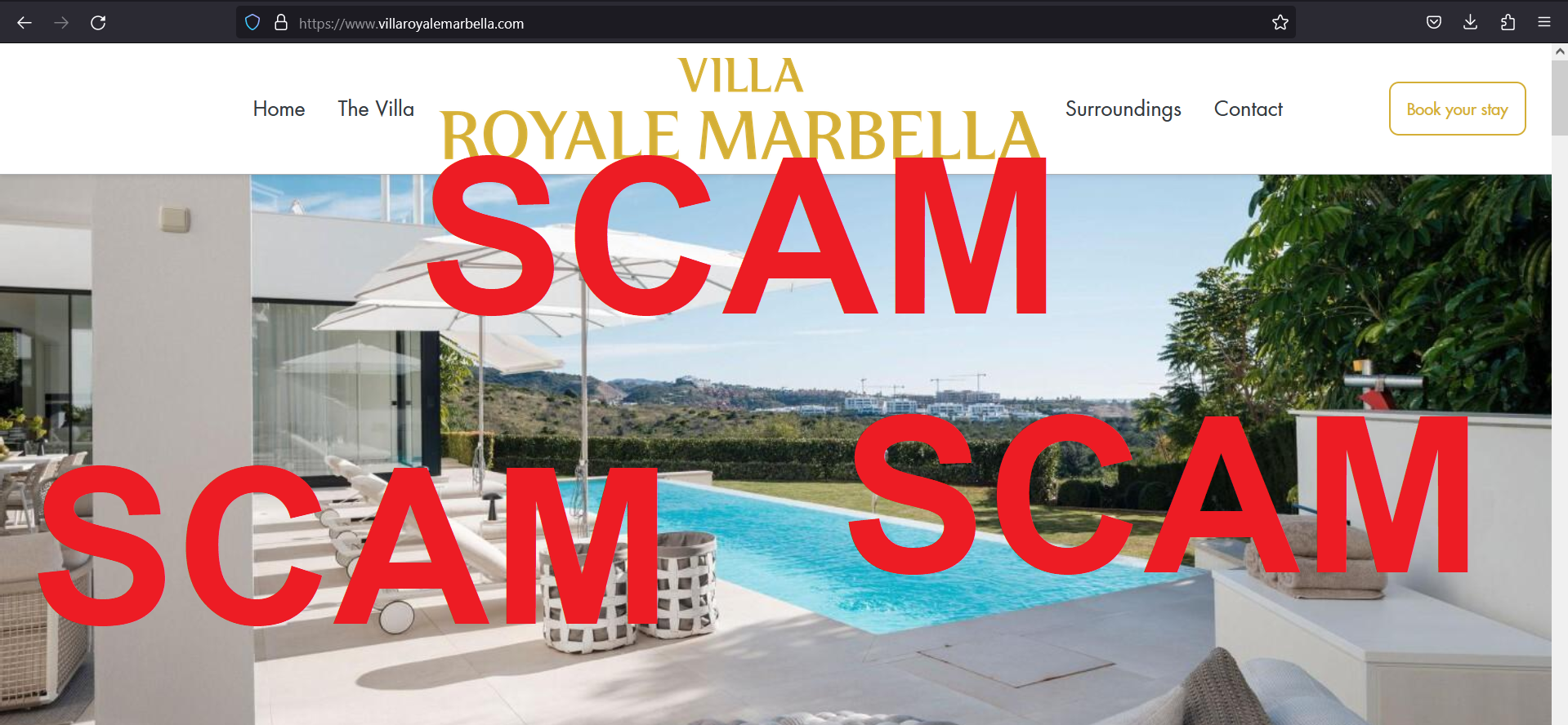 Read more about the article Fraudulent website: villaroyalemarbella.com SCAM SCAM