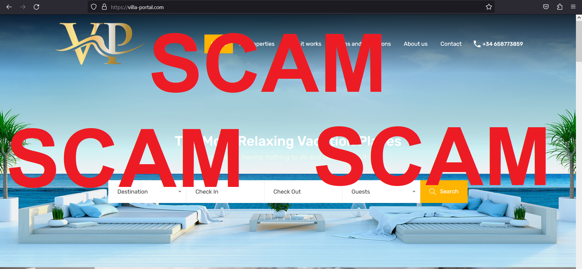 Read more about the article Fraudulent website: villa-portal.com SCAM SCAM