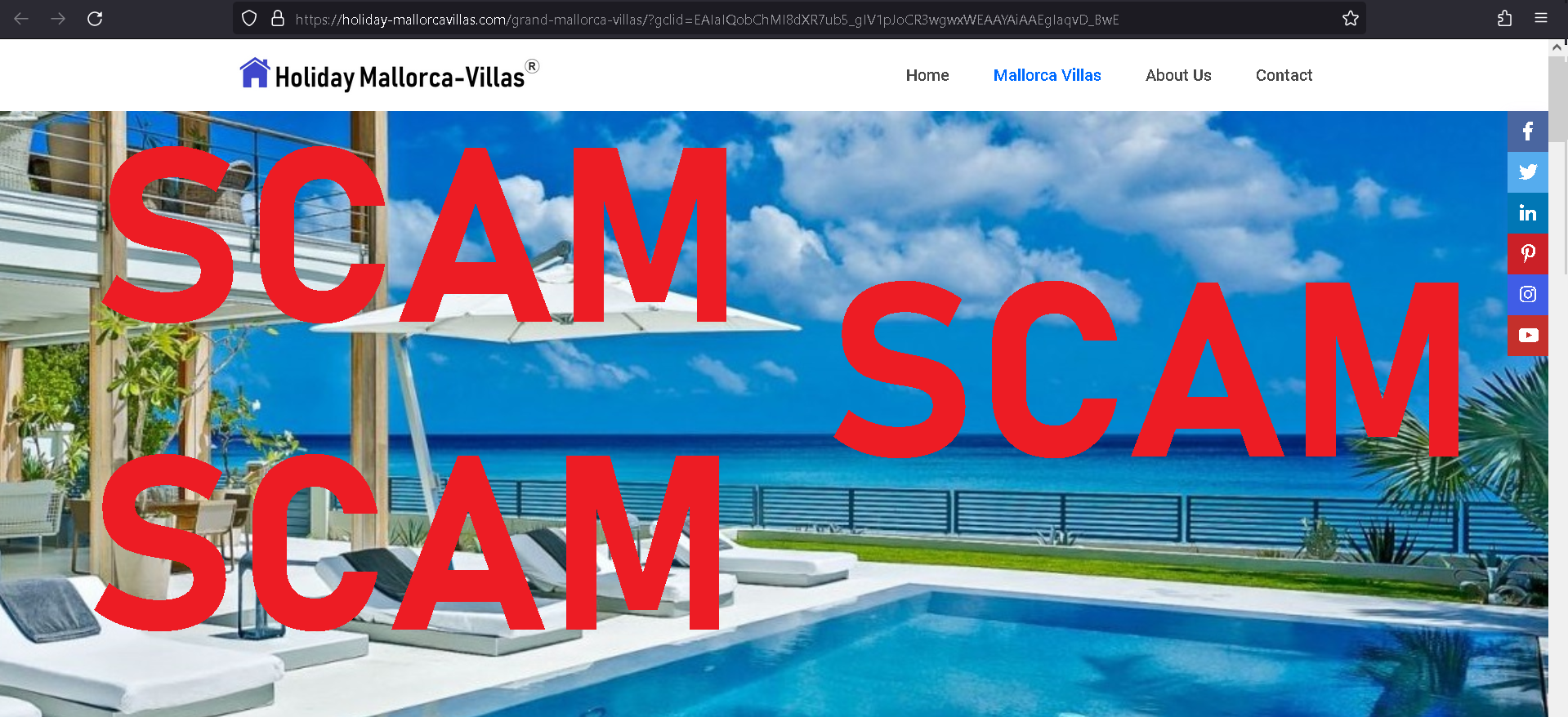 Read more about the article Fraudulent website: holiday-mallorcavillas.com SCAM SCAM