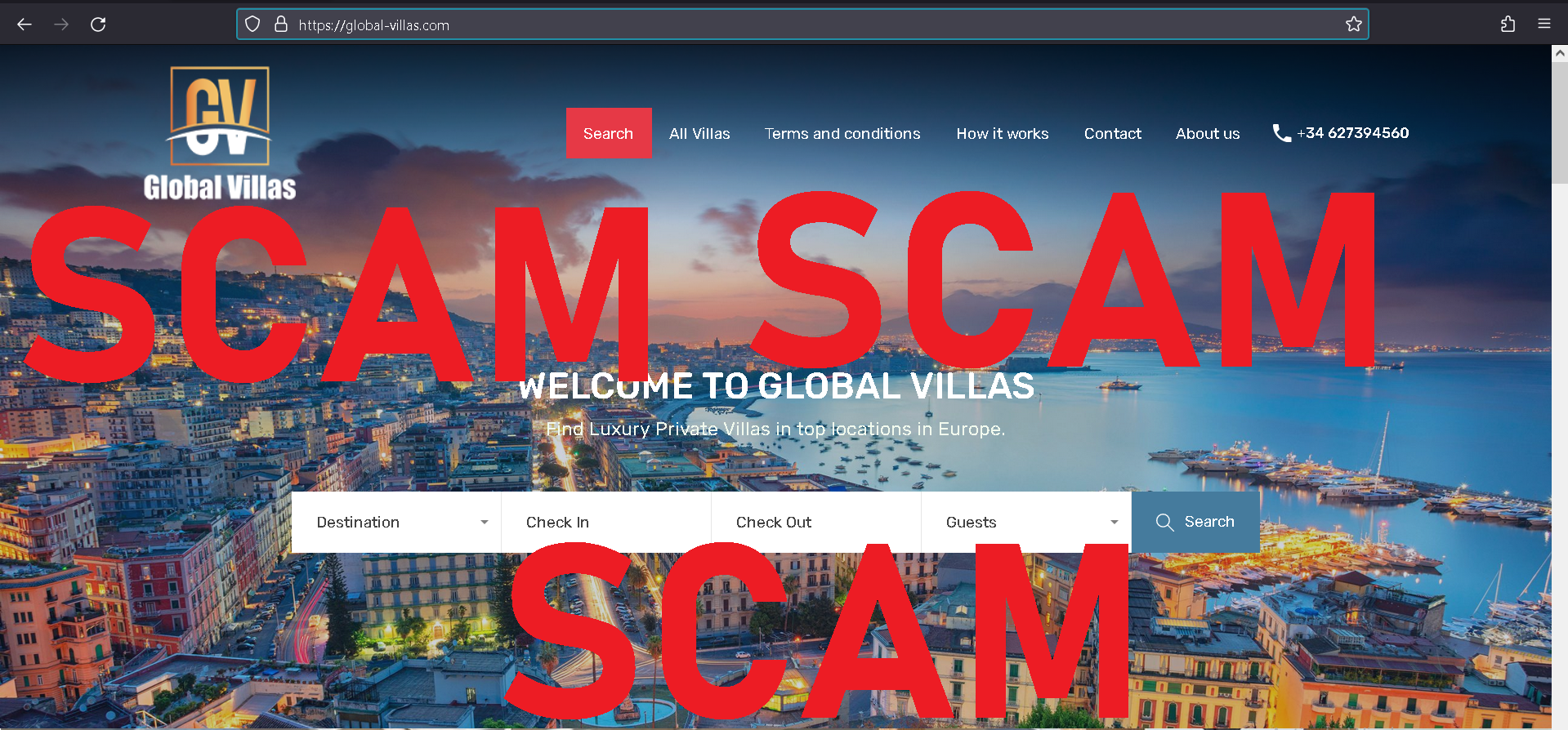 Read more about the article Fraudulent website: global-villas.com SCAM SCAM