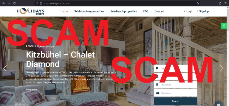 Read more about the article Fraudulent website: holidayseurope.com SCAM SCAM