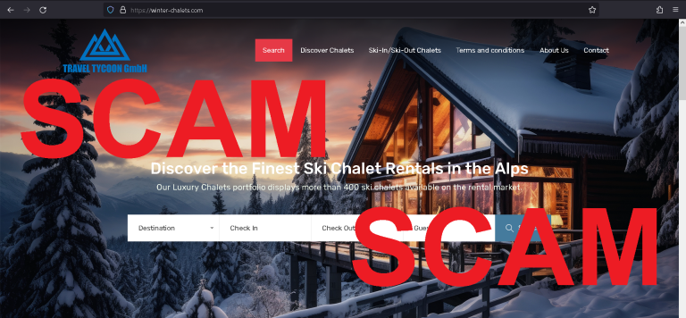 Read more about the article Fraudulent website: winter-chalets.com SCAM SCAM